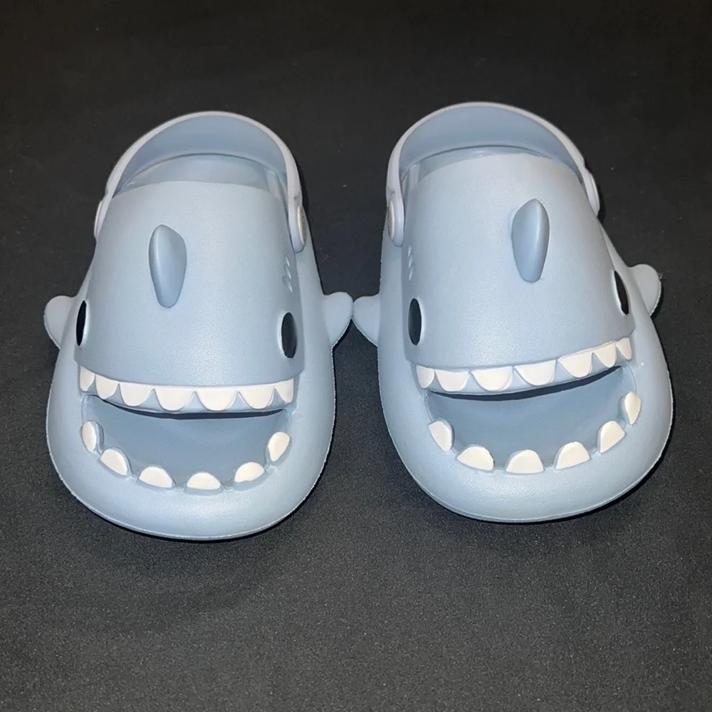 Toddler boy shark croc style slippers